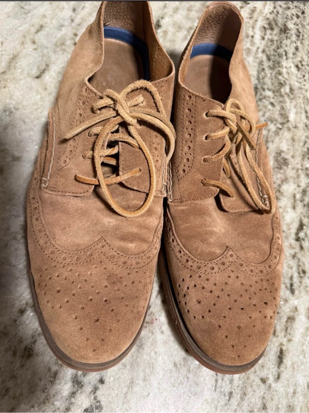 Sperry Top-Sider Men’s Size 11M Brown Suede Wingtip Oxfords